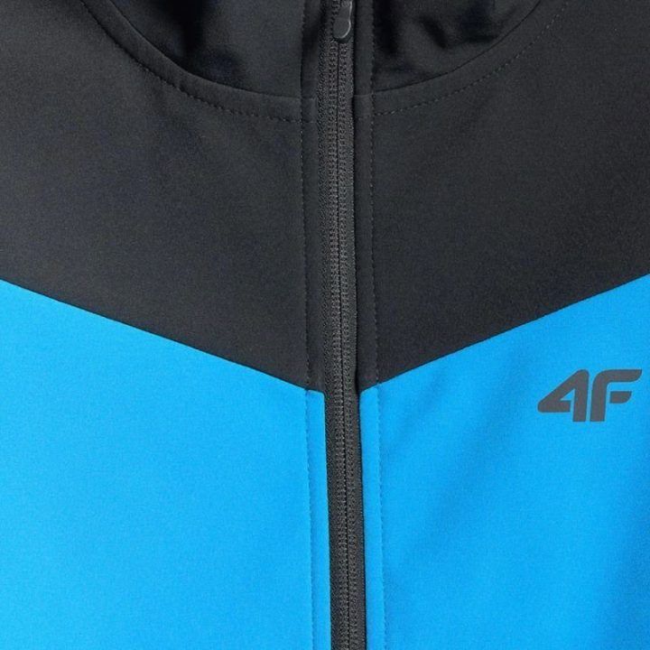 Softshell striukė berniukams su gobtuvu 4F, mėlyna