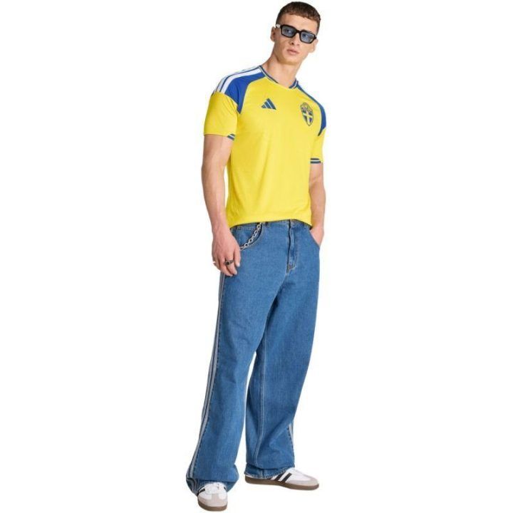 Vyriški futbolo marškinėliai adidas Sweden 26, geltoni ir mėlyni