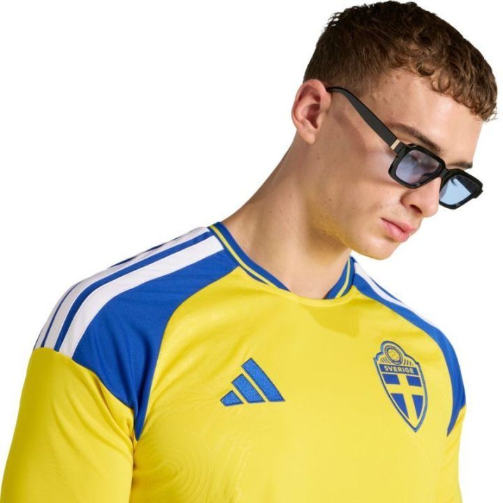Vyriški futbolo marškinėliai adidas Sweden 26, geltoni ir mėlyni