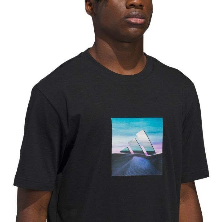 Vyriški medvilniniai marškinėliai adidas Summer Heat Graphic, juodi