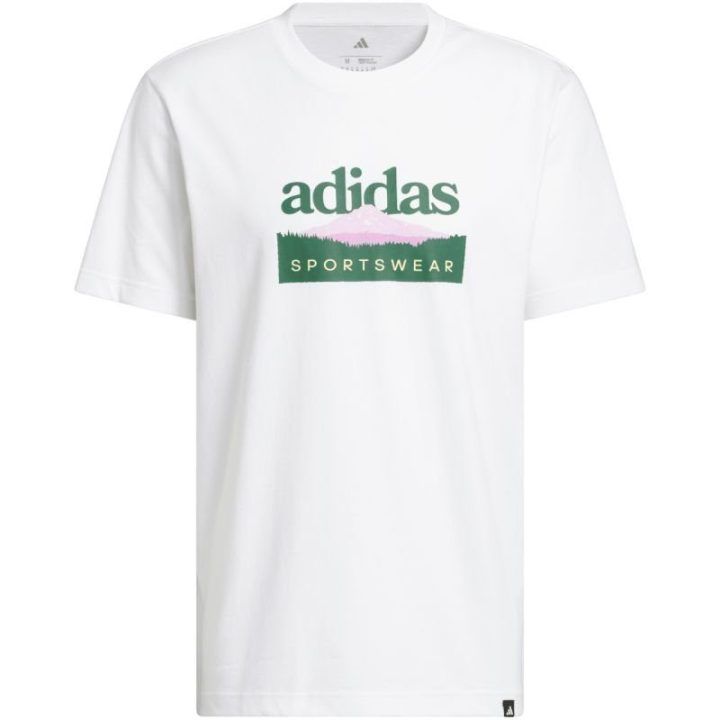 Vyriški marškinėliai adidas Sportsman Mountain Graphic, balti