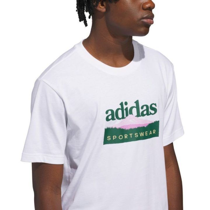 Vyriški marškinėliai adidas Sportsman Mountain Graphic, balti
