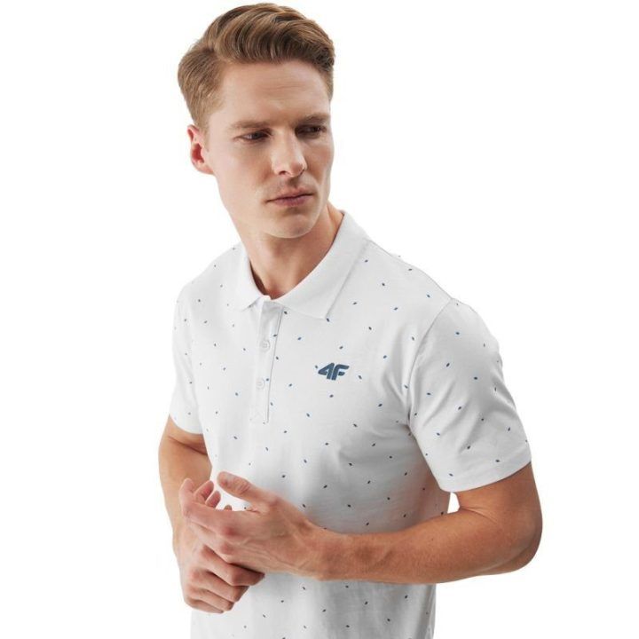 Vyriški medvilniniai polo marškinėliai 4F M0949, balti