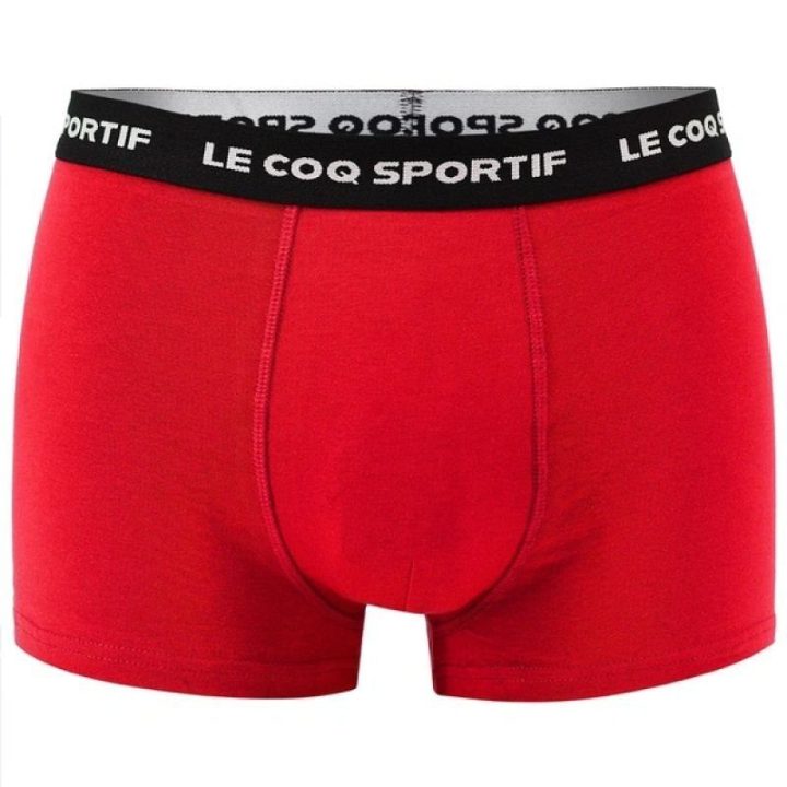 Vyriškų bokserkelnaičių komplektas Le Coq Sportif, 3 vnt., raudonos, pilkos ir tamsiai mėlynos