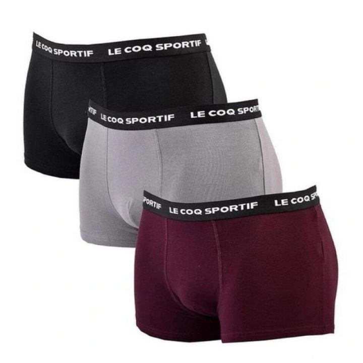 Vyriškų bokserinių kelnaičių rinkinys Le Coq Sportif, 3 vnt., juodos, pilkos ir bordo