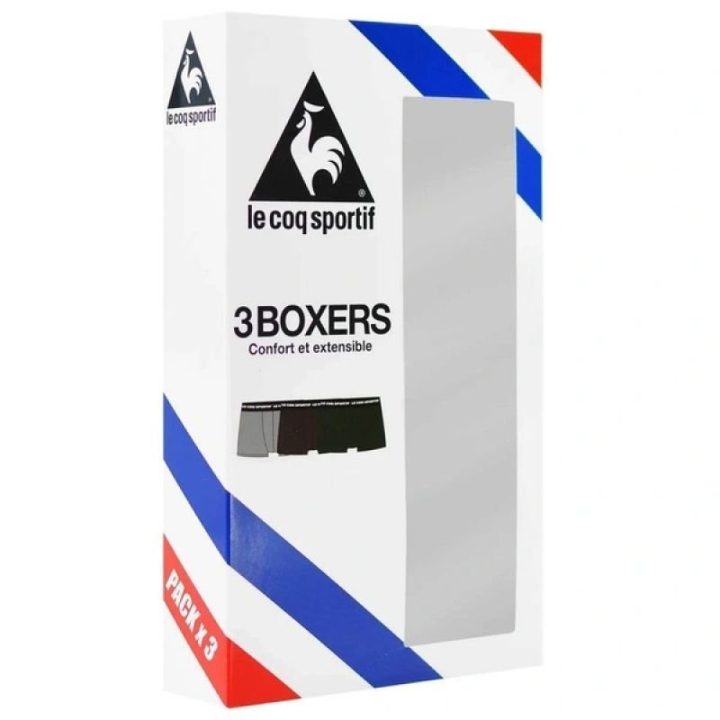 Vyriškų bokserinių kelnaičių rinkinys Le Coq Sportif, 3 vnt., juodos, pilkos ir bordo