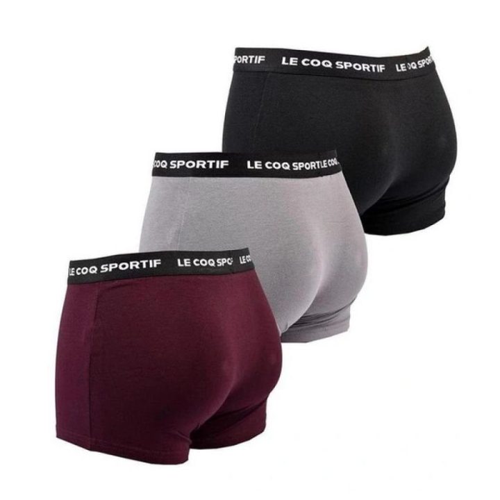 Vyriškų bokserinių kelnaičių rinkinys Le Coq Sportif, 3 vnt., juodos, pilkos ir bordo
