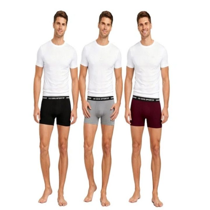 Vyriškų bokserinių kelnaičių rinkinys Le Coq Sportif, 3 vnt., juodos, pilkos ir bordo