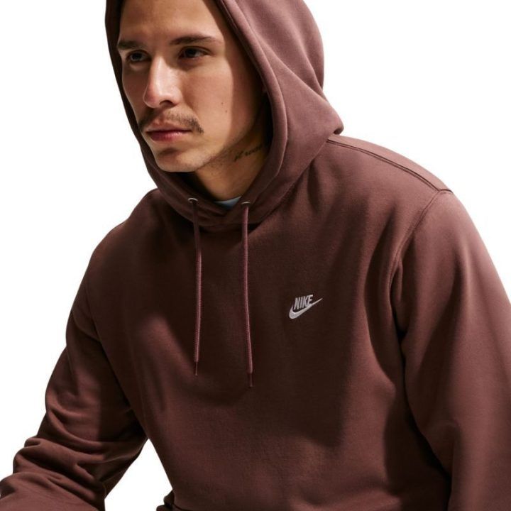 Vyriškas džemperis su gobtuvu ir priekine kišene Nike Club BB, rudas