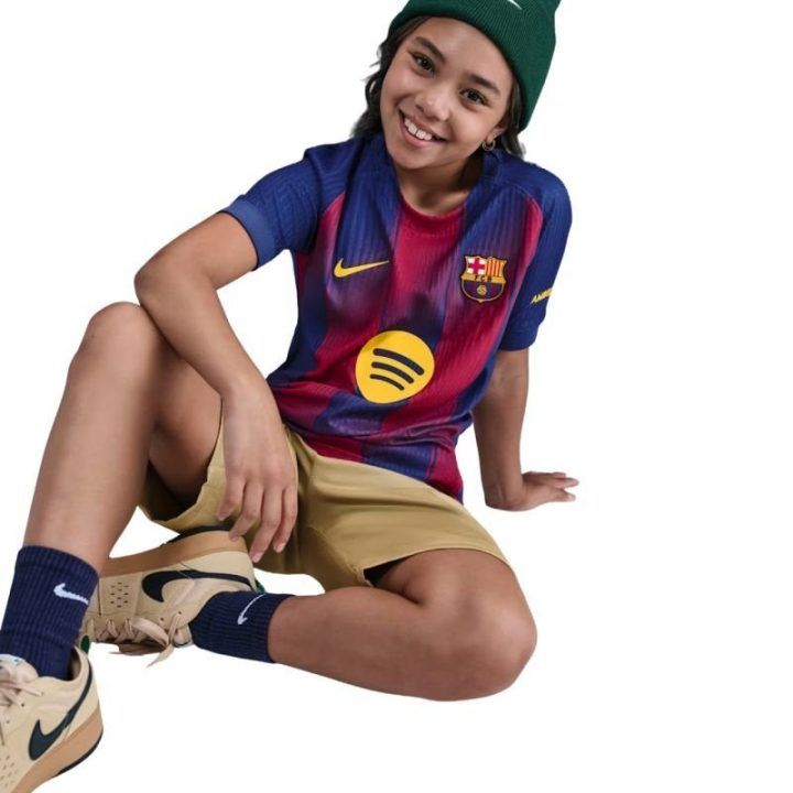 Vaikiški marškinėliai Nike FC Barcelona, tamsiai mėlyni ir bordo