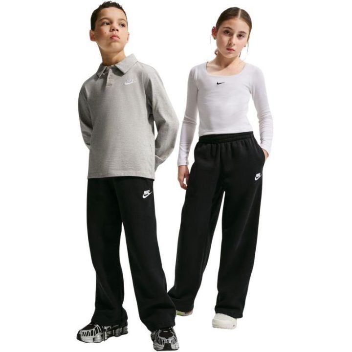 Vaikiškos kelnės plačiomis klešnėmis Nike Sportswear, juodos