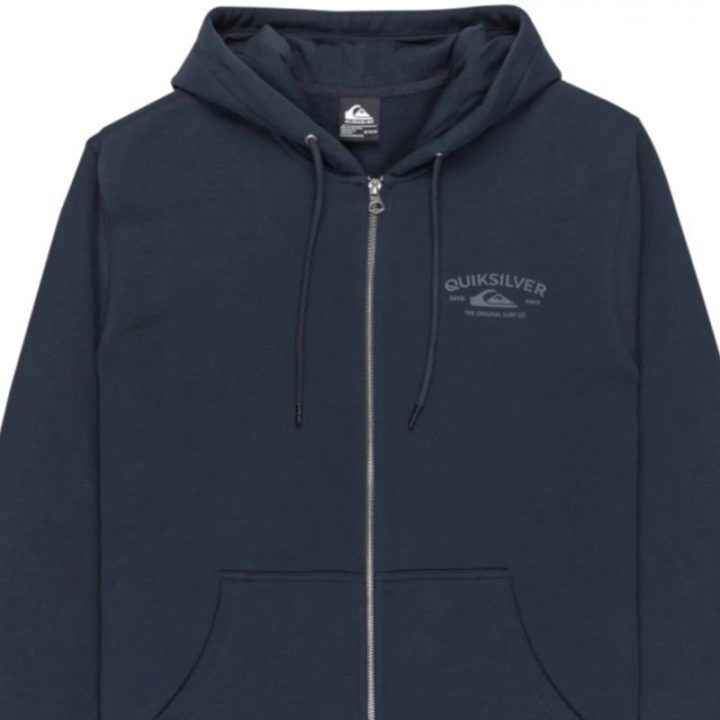 Džemperis su gobtuvu Quiksilver Chest Logo, tamsiai mėlynas