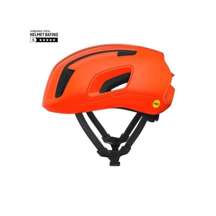 Dviračio šalmas su aerodinaminiu sparnu POC Cytal, oranžinis