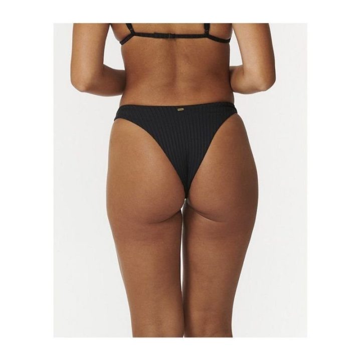 Aukštai iškirptos maudymosi kelnaitės RIP CURL Premium Surf, juodos