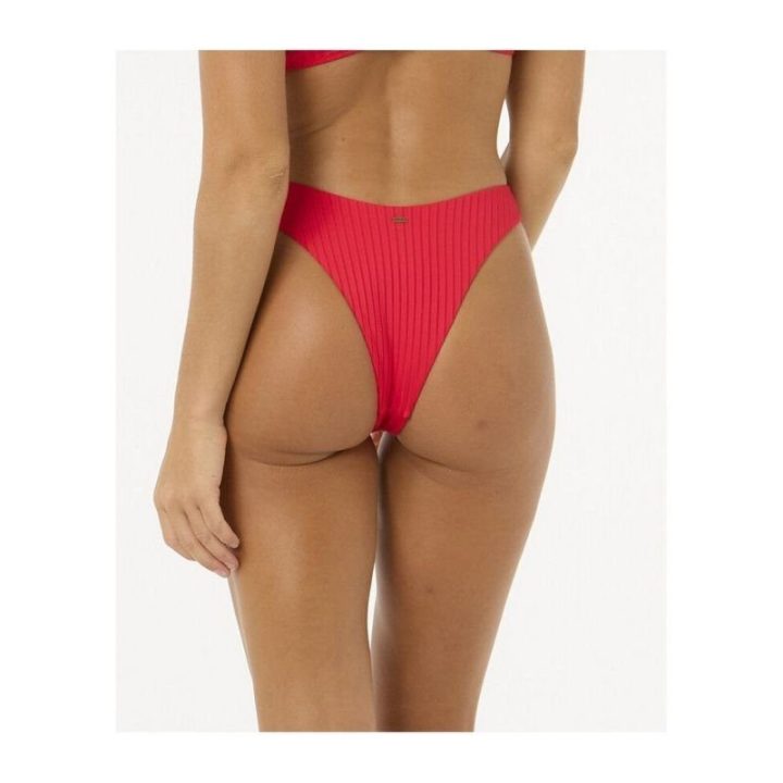 Aukštai iškirptos maudymosi kelnaitės RIP CURL Premium Surf, raudonos