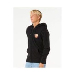 Džemperis su užtrauktuku Rip Curl Wettie Passage Icon, juodas