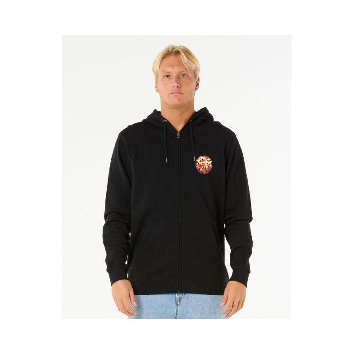 Džemperis su užtrauktuku Rip Curl Wettie Passage Icon, juodas