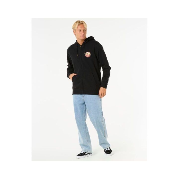 Džemperis su užtrauktuku Rip Curl Wettie Passage Icon, juodas