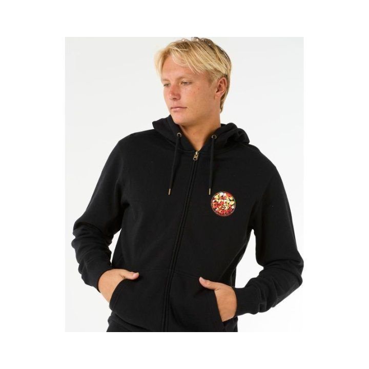 Džemperis su užtrauktuku Rip Curl Wettie Passage Icon, juodas