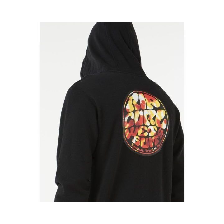 Džemperis su užtrauktuku Rip Curl Wettie Passage Icon, juodas