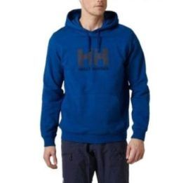 Vyriškas džemperis su gobtuvu Helly Hansen Logo, didele priekine kišene, tamsiai mėlynas
