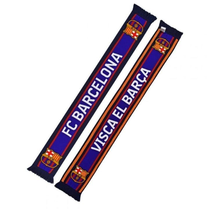 Dvipusis megztas sirgalių šalikas FC Barcelona, 140 × 20 cm