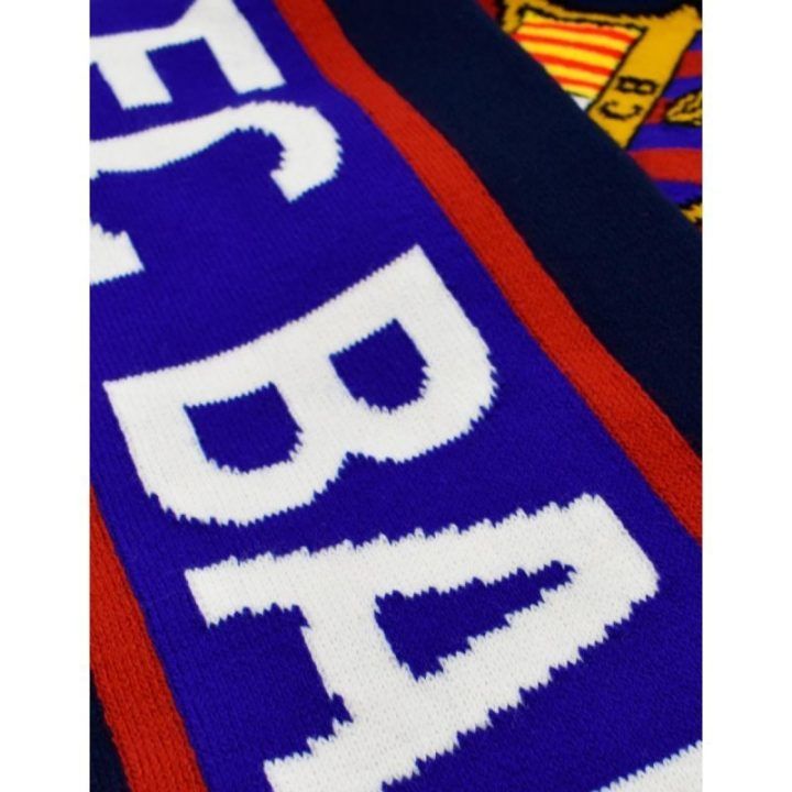 Dvipusis megztas sirgalių šalikas FC Barcelona, 140 × 20 cm