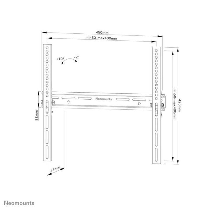 Sieninis monitoriaus laikiklis Neomounts WL35-350BL14, juodas
