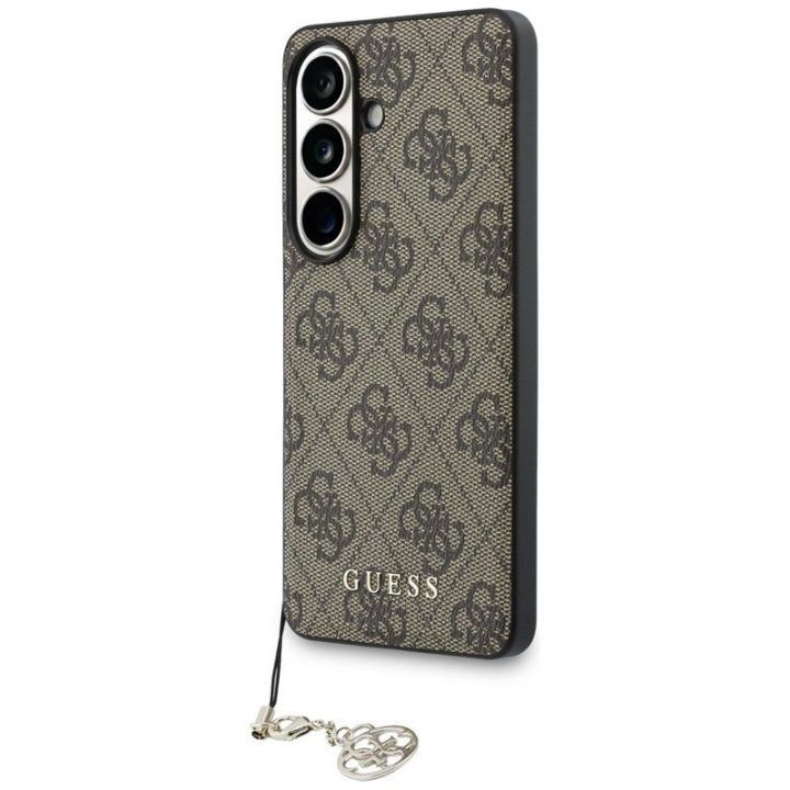 Dėklas Samsung Galaxy S26 Guess 4G Classic Logo Charm MagSafe, rudas