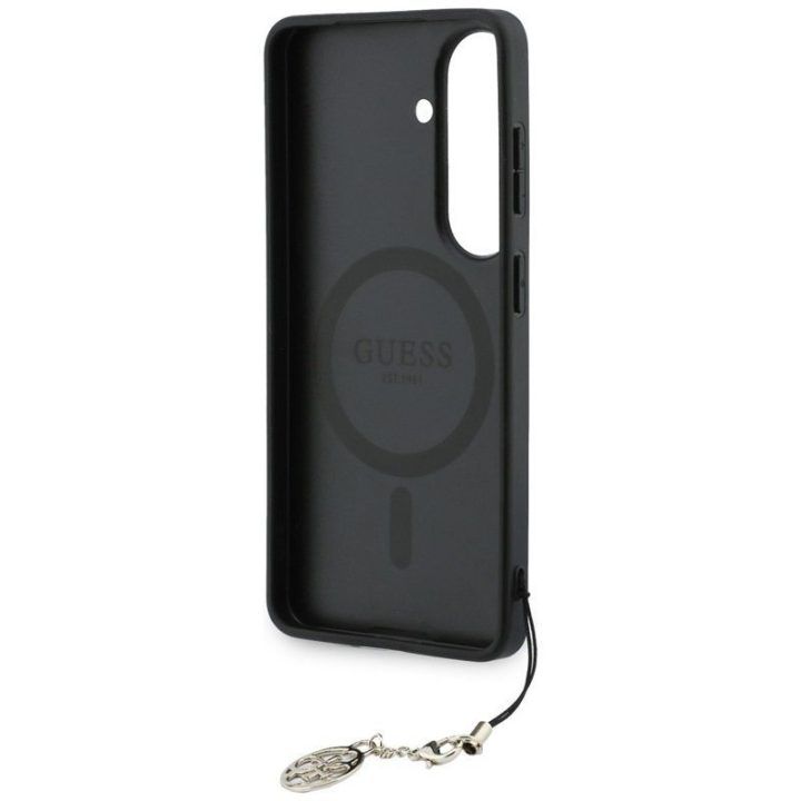 Dėklas Samsung Galaxy S26 Guess 4G Classic Logo Charm MagSafe, rudas