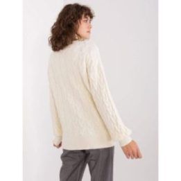 Moteriškas megztas golfas Wool Fashion Italia, kreminis