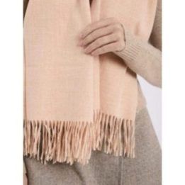 Moteriškas šalikas su kutais Wool Fashion Italia, persikinis