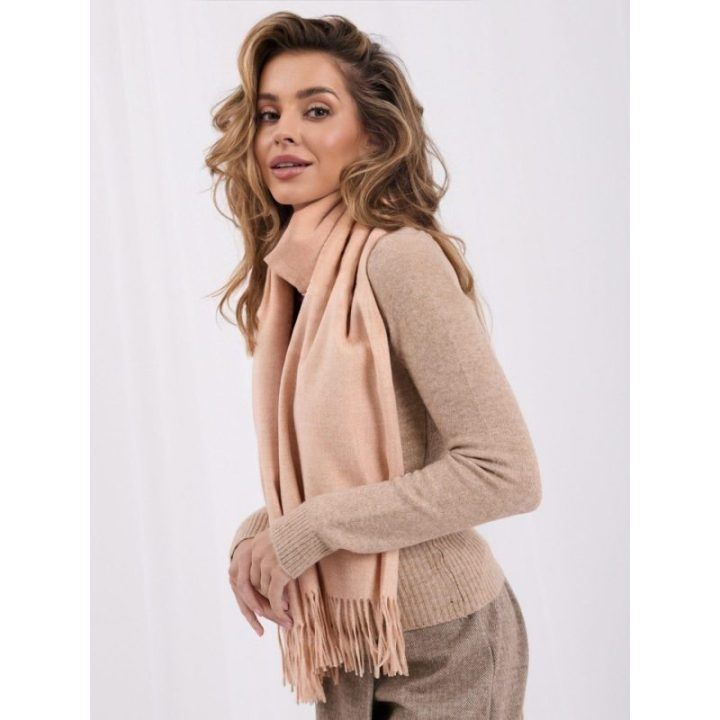Moteriškas šalikas su kutais Wool Fashion Italia, persikinis