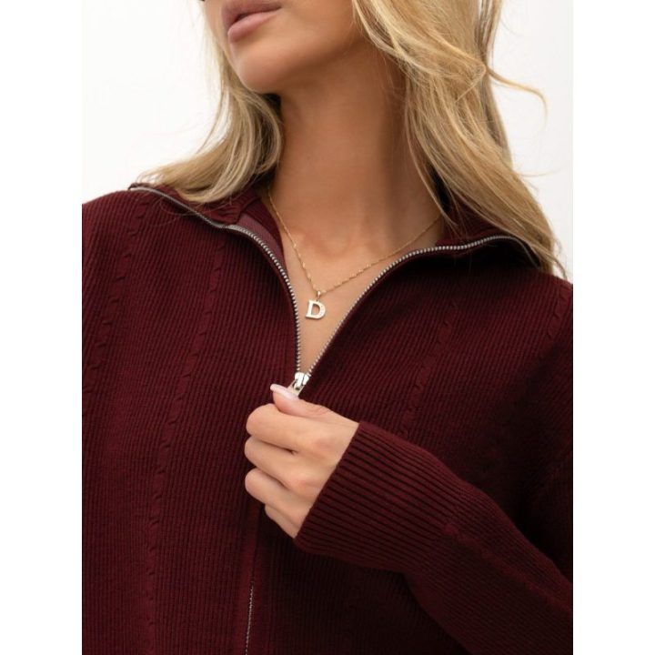 Moteriškas megztinio ir sijono komplektas Italy Moda, bordo