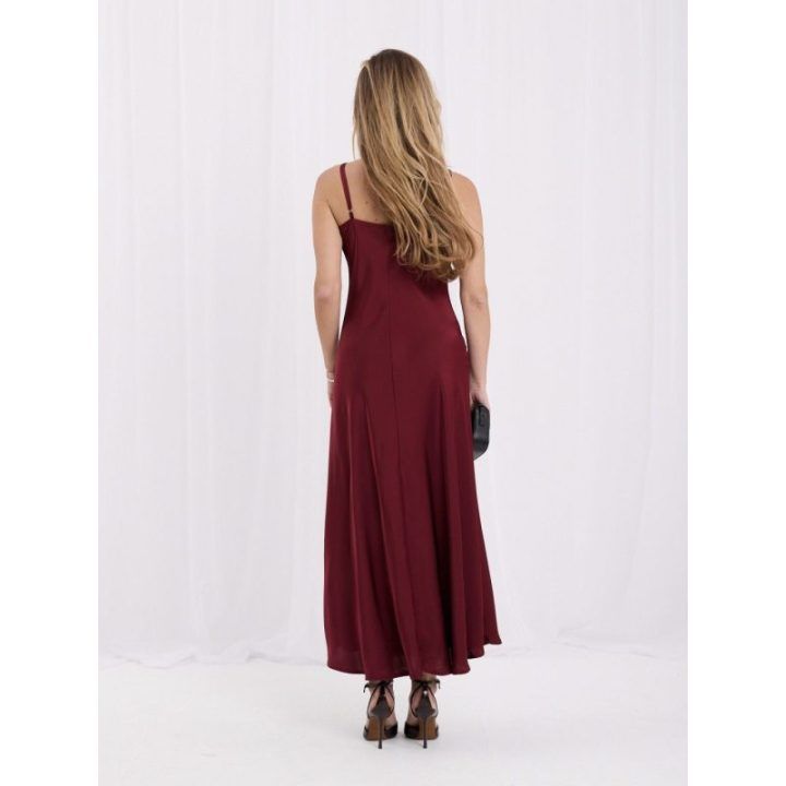 Moteriška platėjanti midi suknelė Italy Moda, bordo