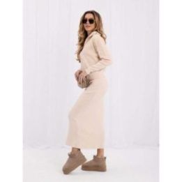 Moteriškas megztinio ir sijono komplektas Italy Moda, šviesiai smėlio