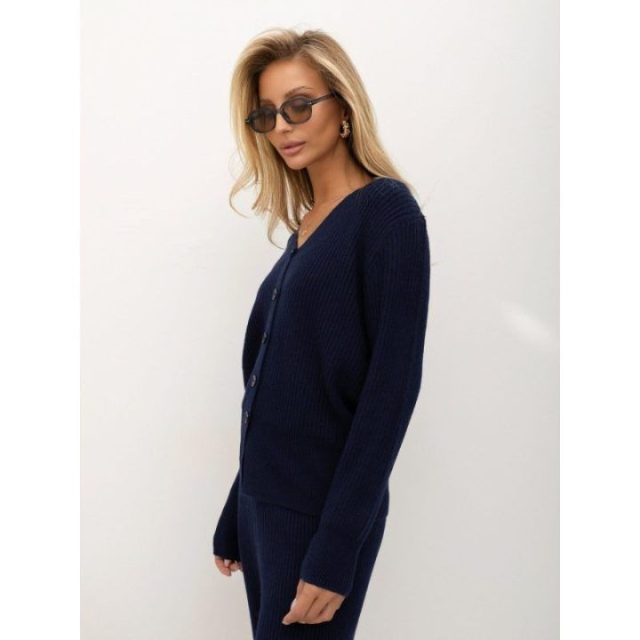 Moteriškas rumbuotas komplektas Italy Moda, tamsiai mėlynas