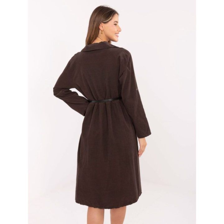 Moteriška medvilninė marškininė suknelė Italy Moda, tamsiai ruda