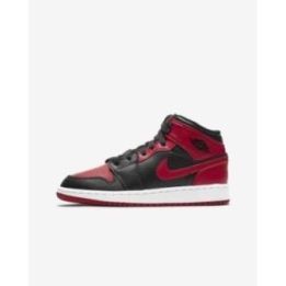Vaikiški sportbačiai Air Jordan 1 Mid, juodi, raudoni ir balti