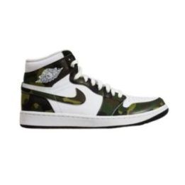 Vyriški sportbačiai Air Jordan 1 High Golf Camo, balti ir žali