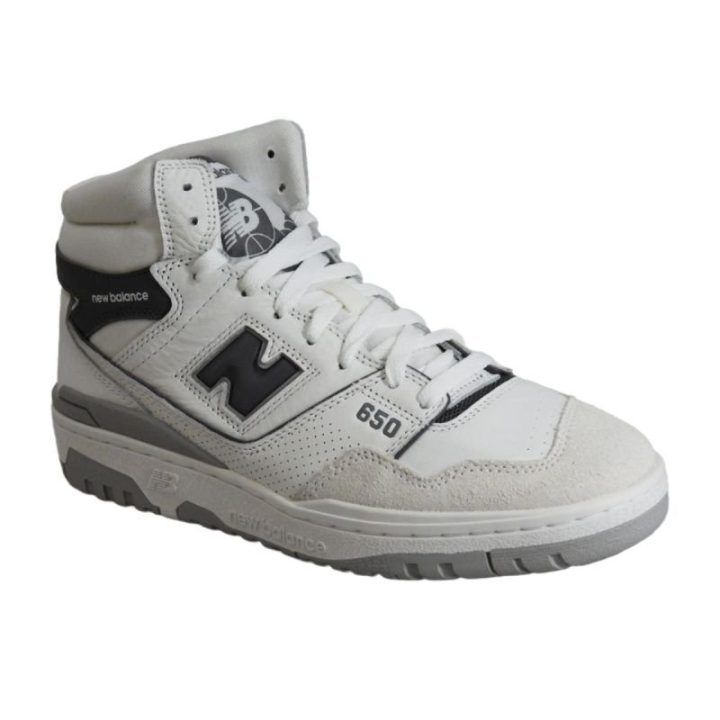 Uniseks sportbačiai aukštu auliuku New Balance, balti, smėlio, pilki