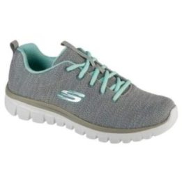 Moteriški sportbačiai Skechers Graceful Twisted Fortune, pilki ir mėtiniai