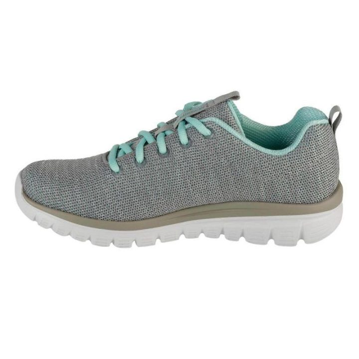 Moteriški sportbačiai Skechers Graceful Twisted Fortune, pilki ir mėtiniai