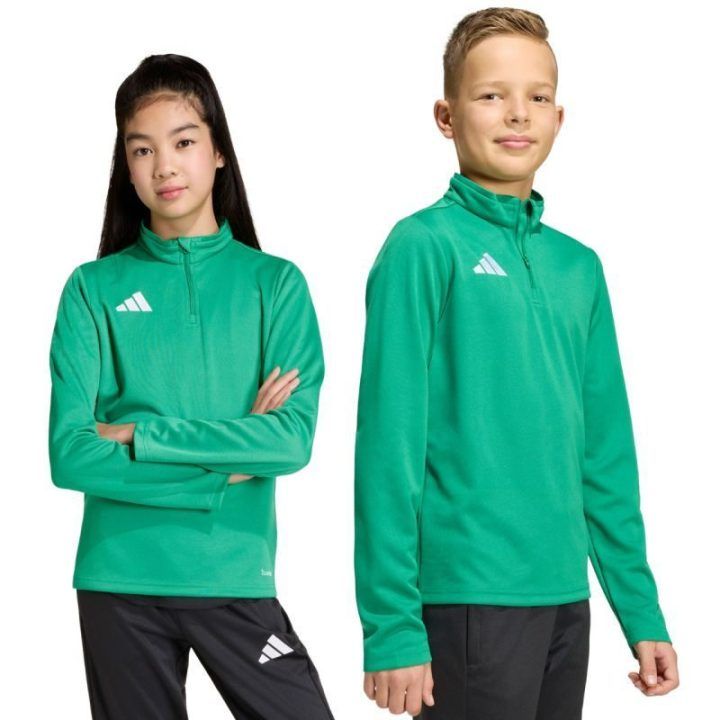 Džemperis vaikams su 1/4 užtrauktuku adidas Entrada 26, žalias