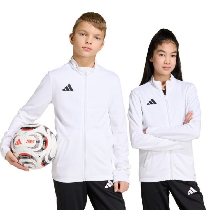 Vaikiškas džemperis su užtrauktuku adidas Entrada 26 Track, baltas