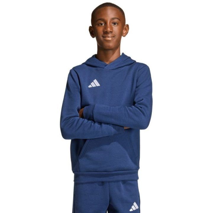 Vaikiškas džemperis su gobtuvu adidas Entrada 26 JZ6567, tamsiai mėlynas