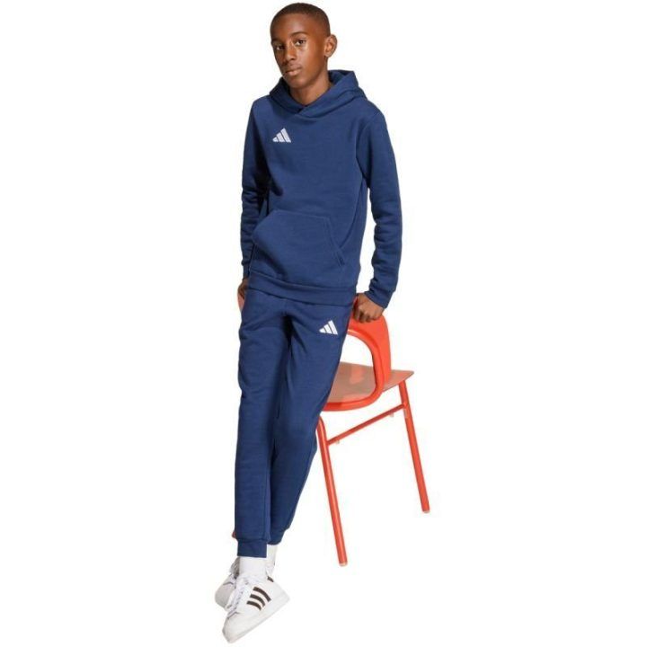 Vaikiškas džemperis su gobtuvu adidas Entrada 26 JZ6567, tamsiai mėlynas