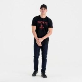 Vyriški medvilniniai marškinėliai New Era Houston Rockets, juodi