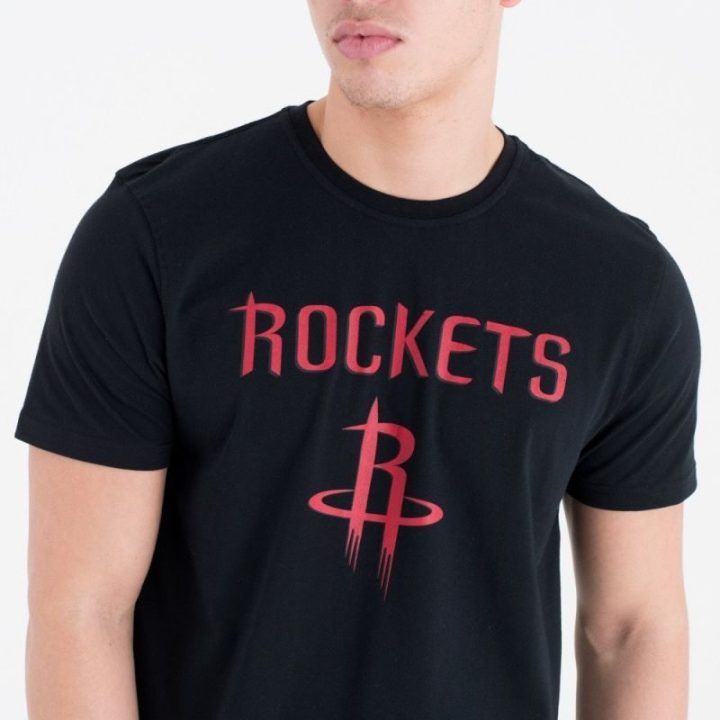 Vyriški medvilniniai marškinėliai New Era Houston Rockets, juodi