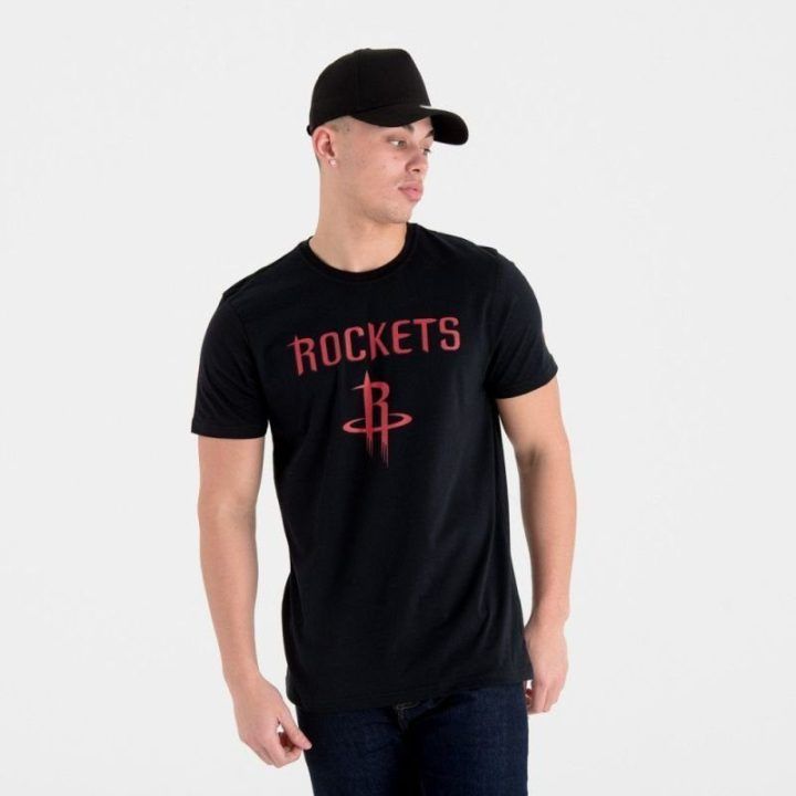 Vyriški medvilniniai marškinėliai New Era Houston Rockets, juodi